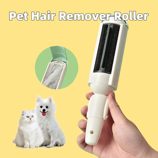 Non-Slip Handle Portable Pet Lint Roller Self-Cleaning Base