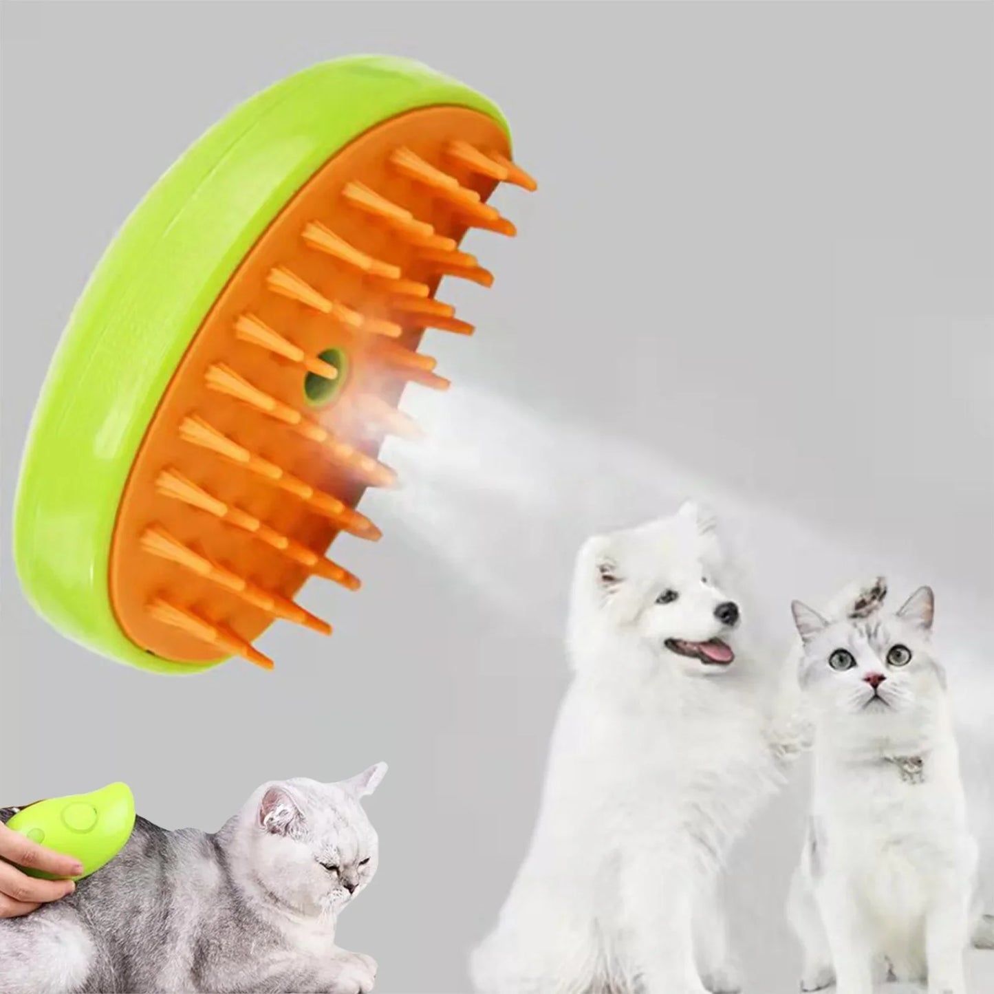 3 In1 Dog Steamer Brush for Massage Pet Grooming Removing Tangled and Loose Hair - Select Dog Bargains